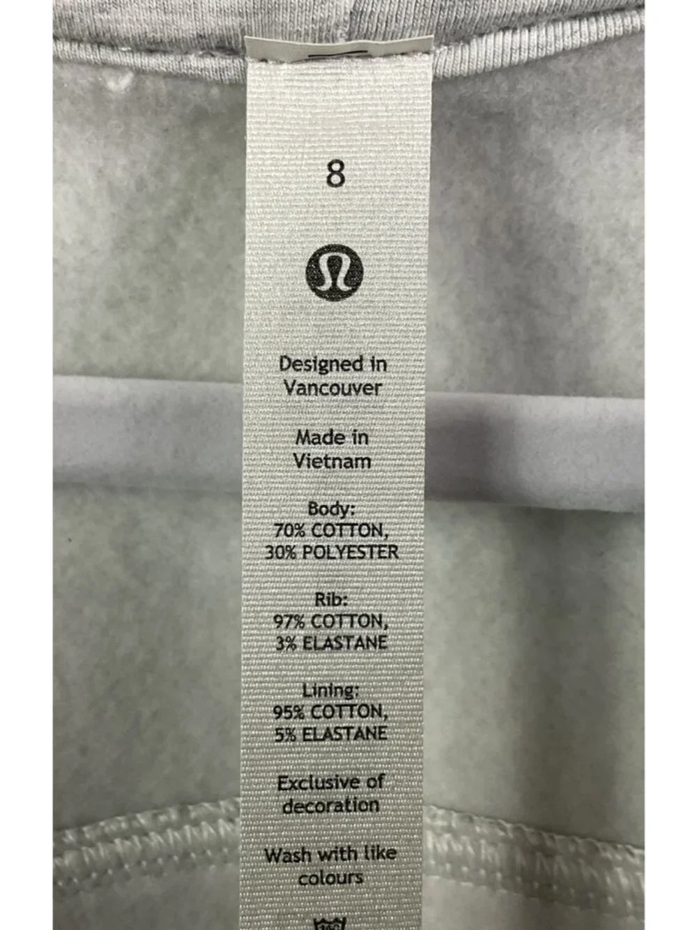 lululemon Scuba Full Zip Cropped Hoodie Heathered Core Ultra Light Grey Size 8